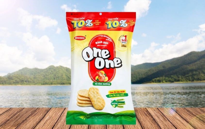 Bánh gạo One One vị tôm nướng vẫn có thể thưởng thức khi giữ dáng