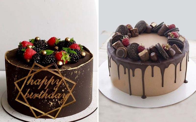 Bánh kem socola với viên socola và cuộn socola