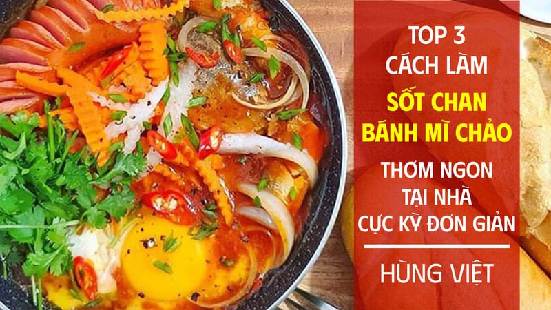 Bánh mì chảo thơm ngon với nước sốt sánh mịn