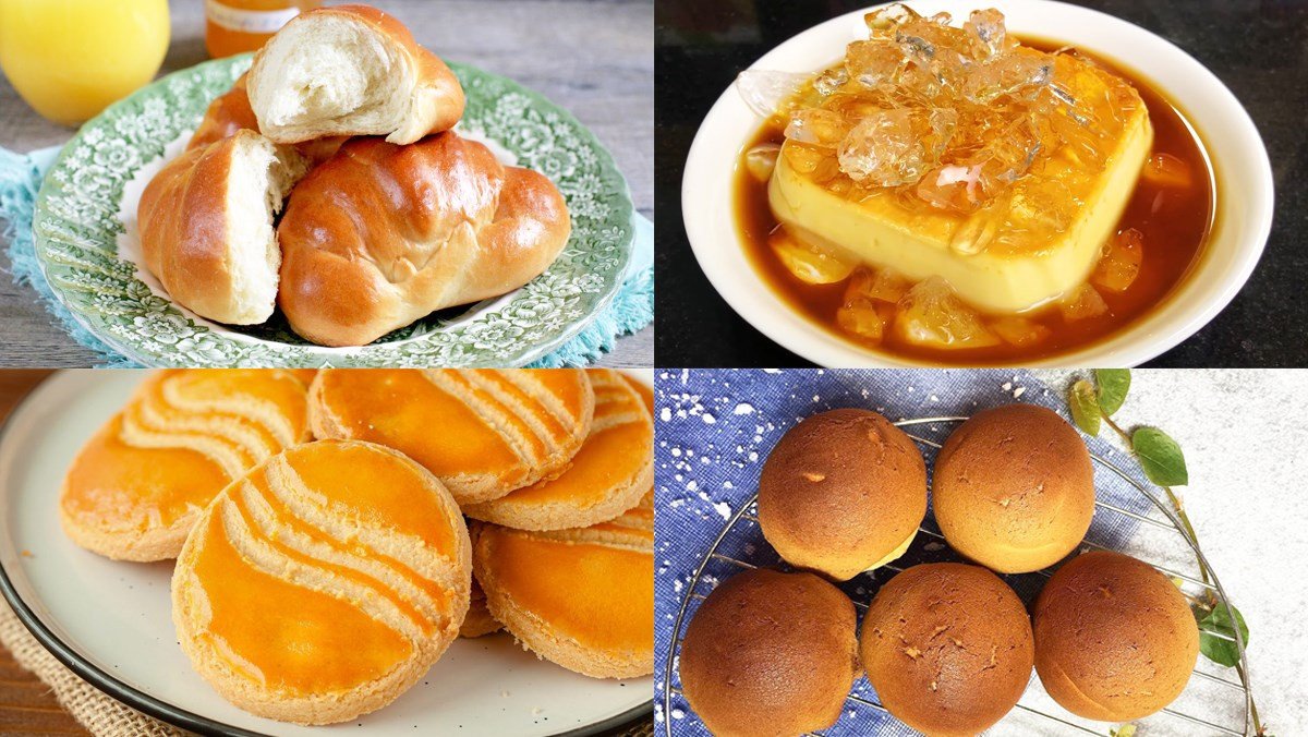 Bánh trứng sữa nướng bằng nồi chiên không dầu vàng ươm, thơm ngon