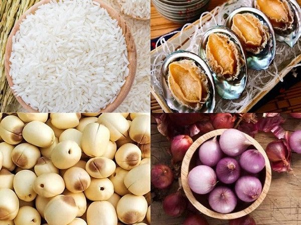 Bào ngư nấu cháo hạt sen cho trẻ