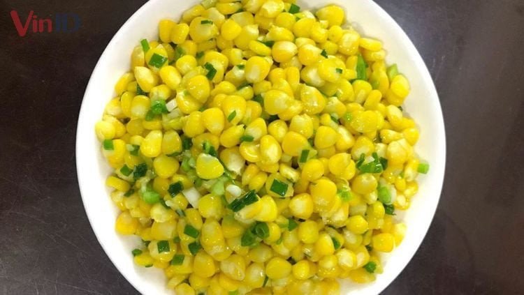 Bắp xào bơ hành lá chay