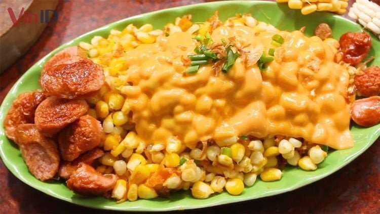 Bắp xào trứng muối phô mai
