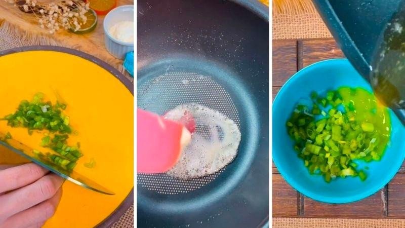 Bát bơ hành lá thơm lừng đã chuẩn bị cho bánh