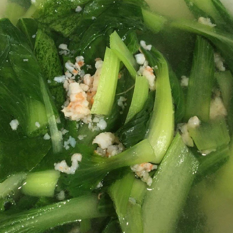 Bát canh cải thìa nấu tôm tươi thơm ngon