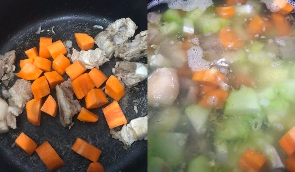 Bát canh rau củ thập cẩm hầm xương hấp dẫn đã hoàn thành
