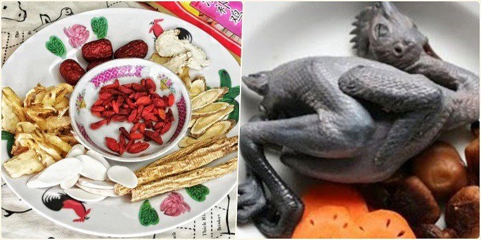 Bát gà ác tiềm với mì ăn kèm