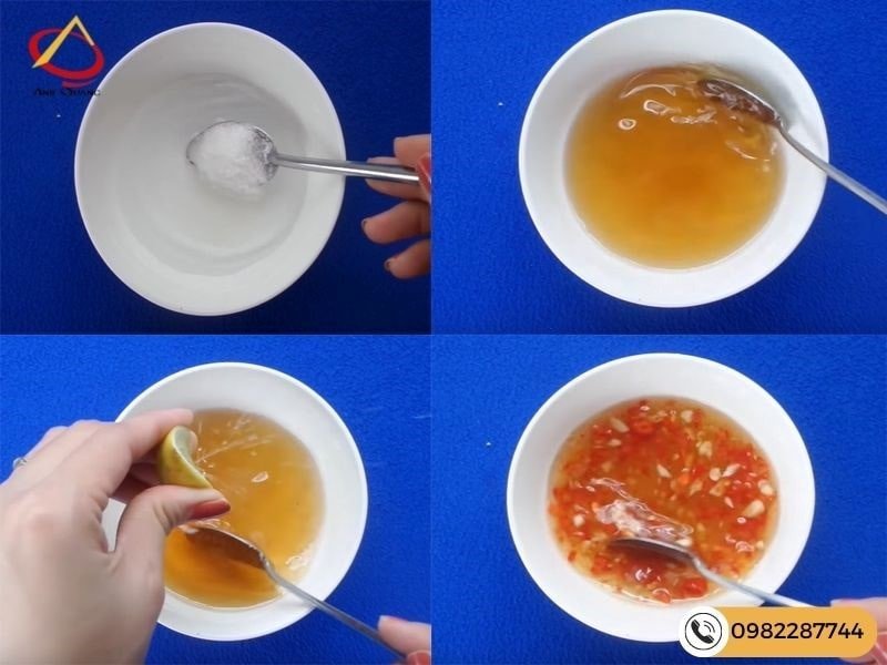 Bát nước chấm chua ngọt chuẩn bị cho bánh mì hấp