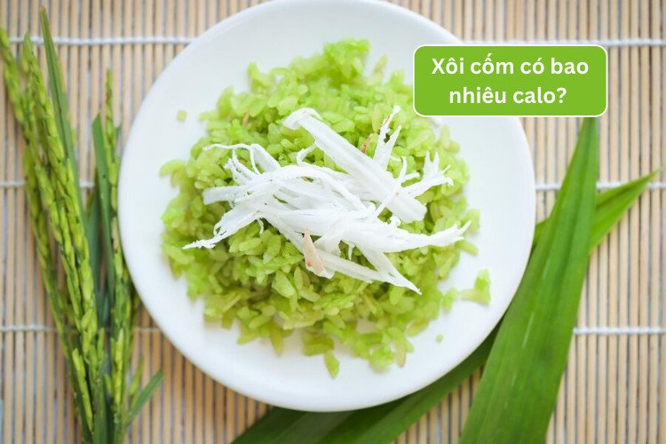 Bát xôi cốm truyền thống với đậu xanh và dừa sợi, minh họa giá trị dinh dưỡng