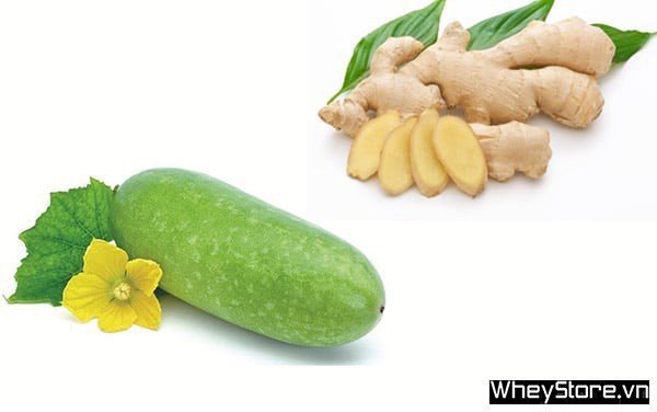 Bí đao và gừng tươi là nguyên liệu chính để làm nước bí đao gừng giảm cân hiệu quả