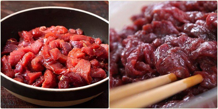 Bí quyết làm mềm thịt bò trước khi xào.