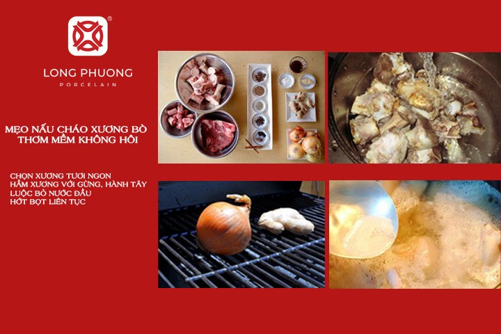 Bí quyết nấu cháo xương bò nhanh mềm và không hôi
