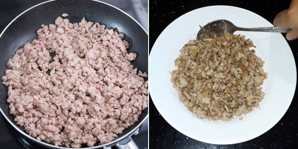 Bước rang sơ thịt băm để có món ăn ngon miệng