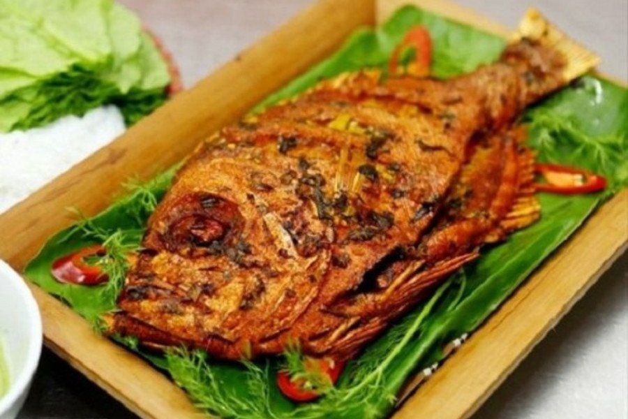 Cá bã trầu nướng nồi chiên không dầu thơm ngon, vàng giòn