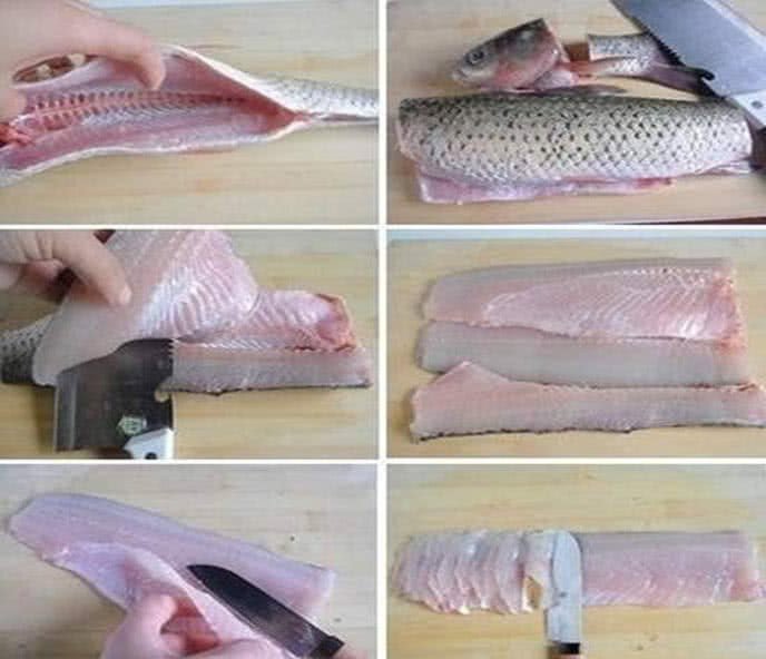 Cá trắm đã lọc xương và thái miếng vừa ăn cho món lẩu hải sản