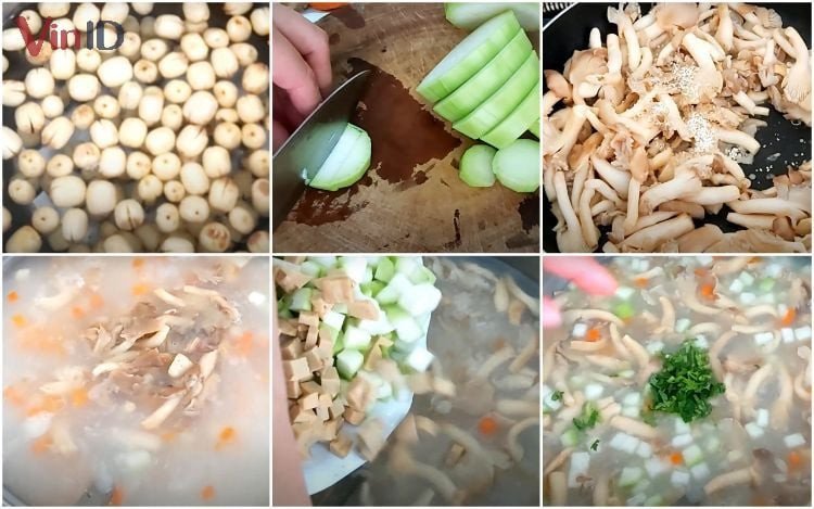 Các bước chế biến món cháo chay hạt sen dễ dàng