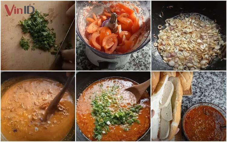 Các bước chế biến nước sốt bánh mì chả lụa tại nhà