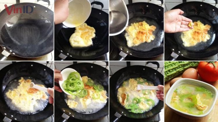 Các bước nấu canh khổ qua với trứng