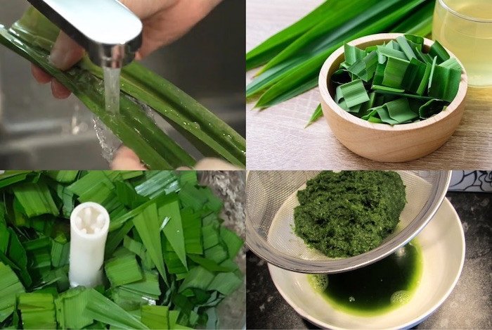 Các bước sơ chế lá dứa để xôi có màu đẹp và hương vị hấp dẫn