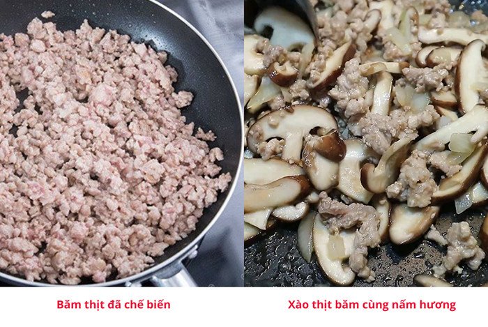 Các bước sơ chế thịt lợn băm đã chế biến sẵn cho món cháo