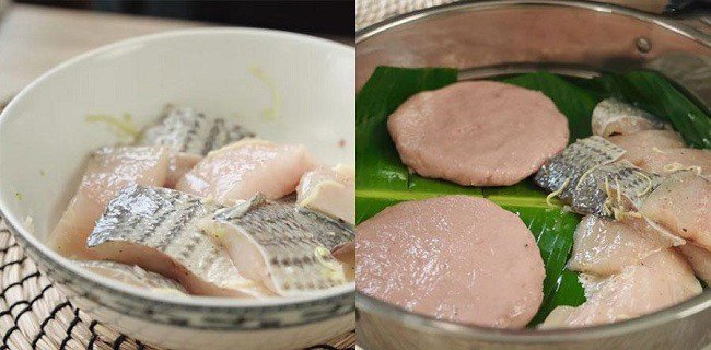 Các loại chả cá và cá vược đã được chế biến sẵn sàng cho món bún cá