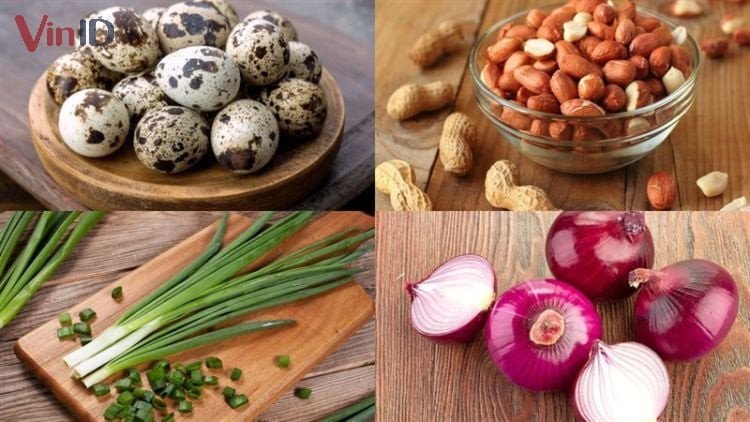 Các loại gia vị và nguyên liệu tươi ngon để làm nước chấm bánh tráng sốt trứng cút