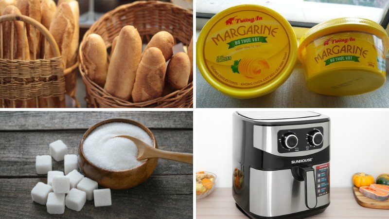 Các loại nguyên liệu làm bánh mì bơ sữa đơn giản