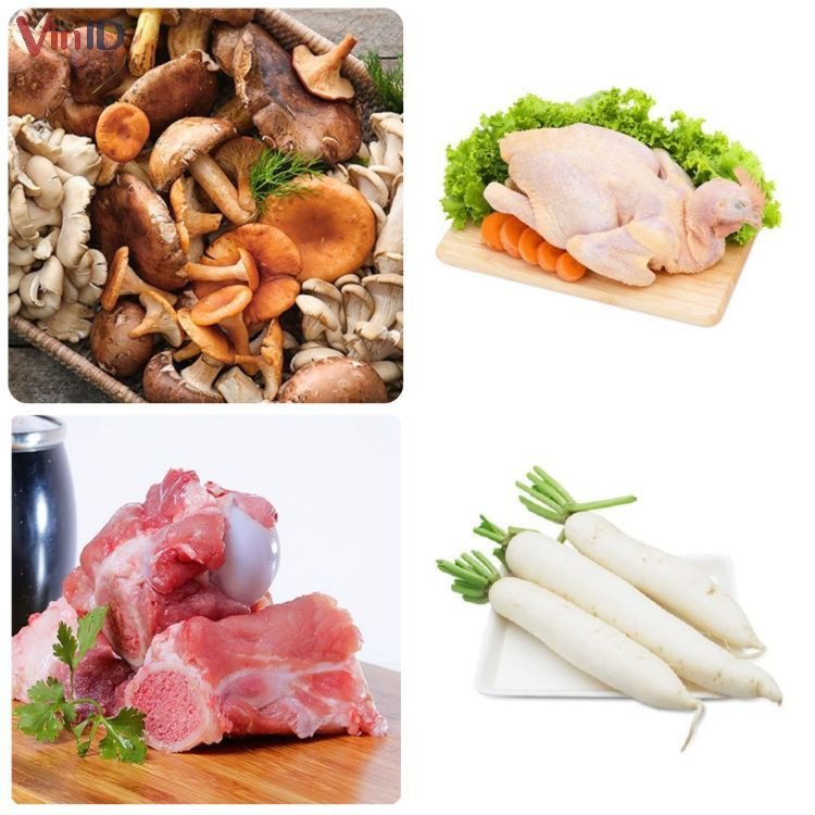 Các loại nguyên liệu tươi ngon làm lẩu nấm thập cẩm