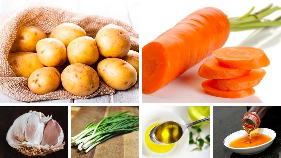 Các loại rau củ tươi ngon dùng để làm khoai tây xào cà rốt