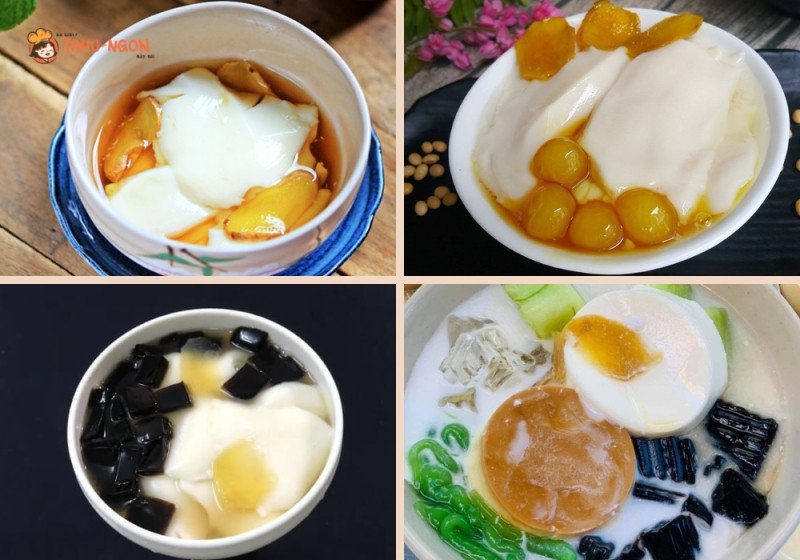 Các loại tàu hủ đa dạng với topping khác nhau, ảnh hưởng đến tổng calo trong tàu hủ nóng