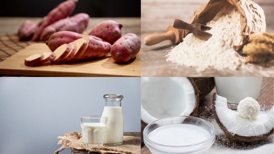 Các nguyên liệu cần thiết để chế biến bánh khoai lang chiên sợi thơm ngon