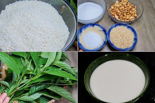 Các nguyên liệu cần thiết để làm món xôi cẩm tím hấp