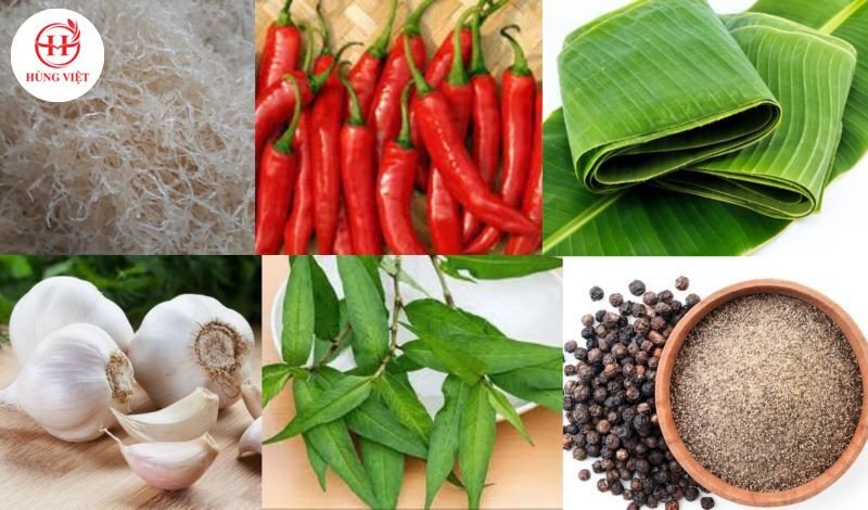 Các nguyên liệu cơ bản cho cách làm nem từ thịt lợn sống