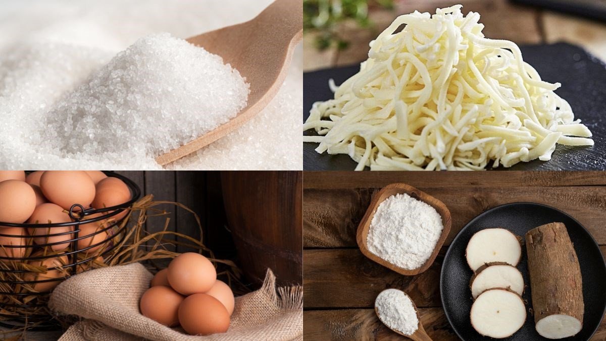 Các nguyên liệu cơ bản để làm bánh phô mai dẻo tại nhà