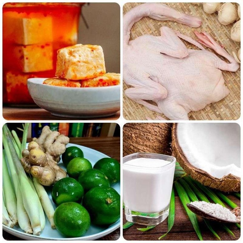 Các nguyên liệu nấu vịt nấu chao ngon với nước cốt dừa