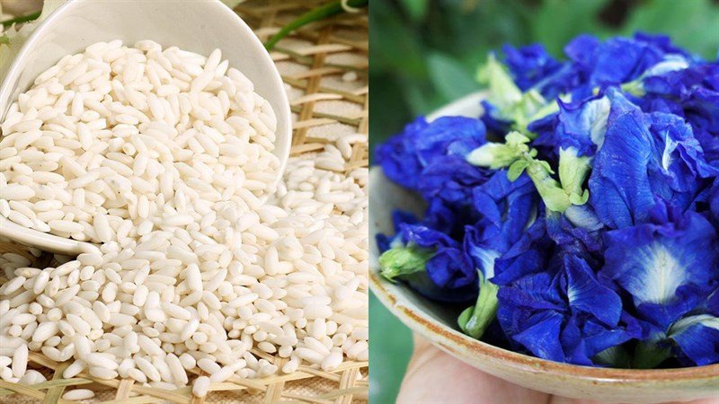 Các nguyên liệu tươi ngon cần có để nấu xôi hoa đậu biếc tại nhà