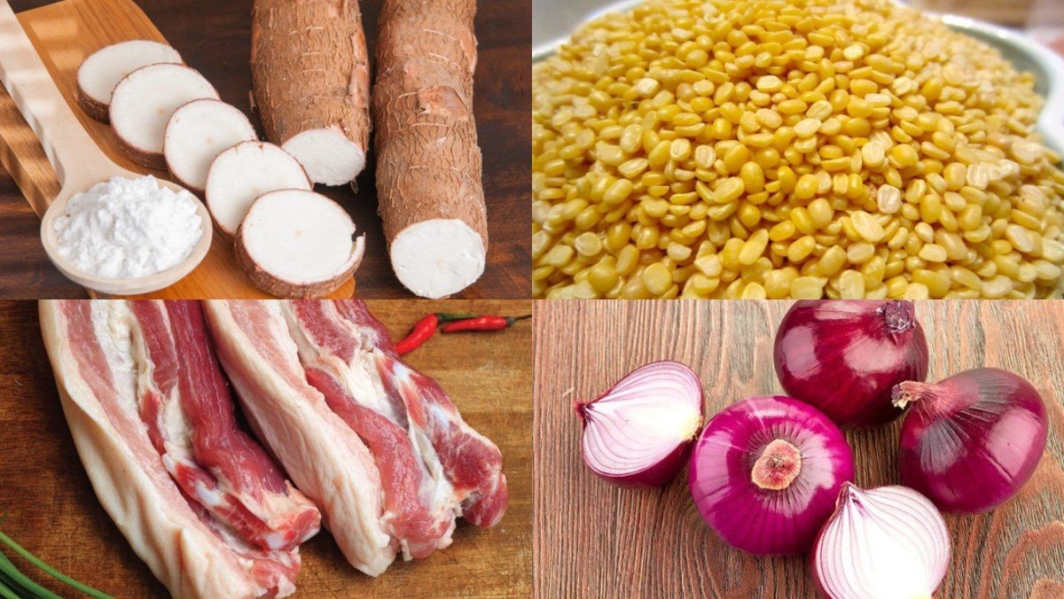 Các nguyên liệu tươi ngon cho món bánh sắn Phú Thọ