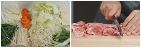 Các nguyên liệu tươi ngon cho món lẩu kim chi