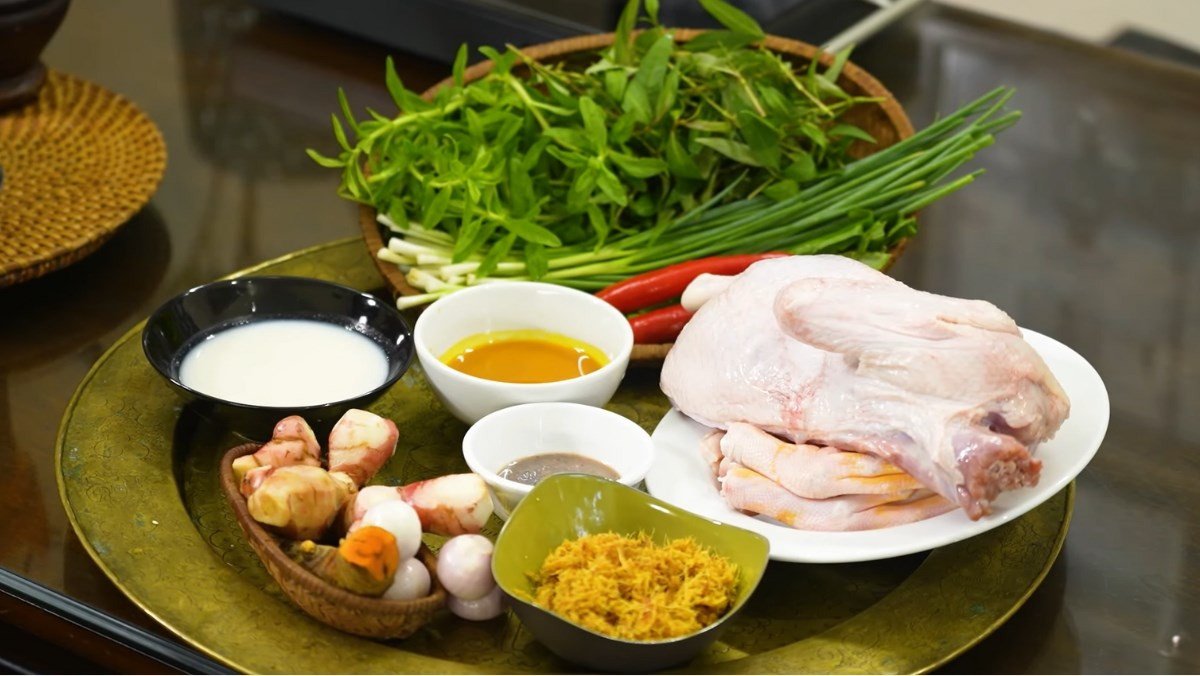 Các nguyên liệu tươi ngon để chế biến món ngan giả cầy miền Bắc