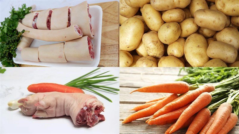 Các nguyên liệu tươi ngon để chuẩn bị cách nấu đuôi bò sốt vang