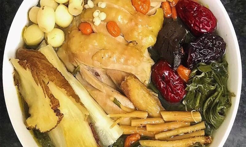 cách làm gà hầm sâm thuốc bắc