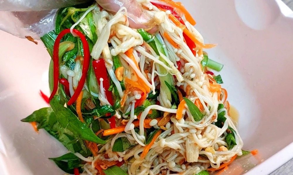 cách nấu các món chay salad nấm