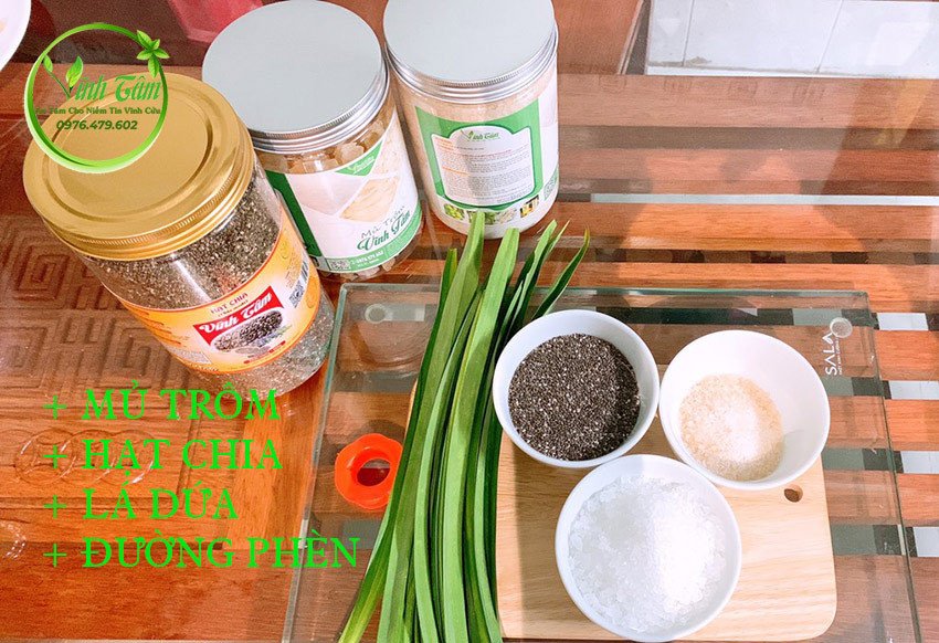 cách nấu mủ trôm hạt chia