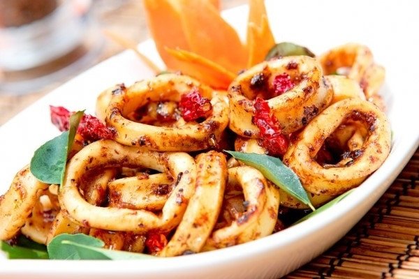 Cách xào mực sa tế