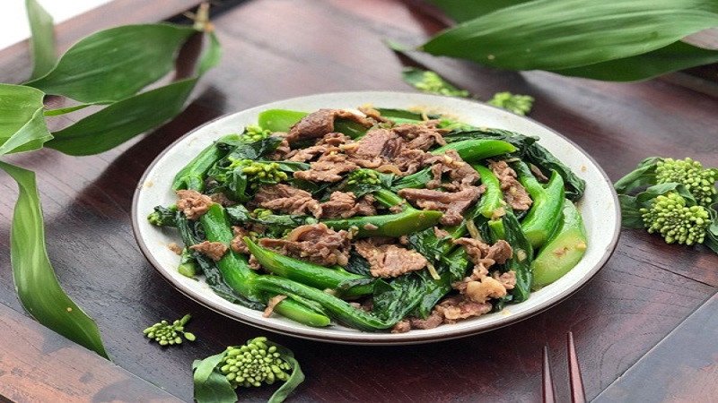 Cải ngồng xào thịt bò hấp dẫn và bổ dưỡng