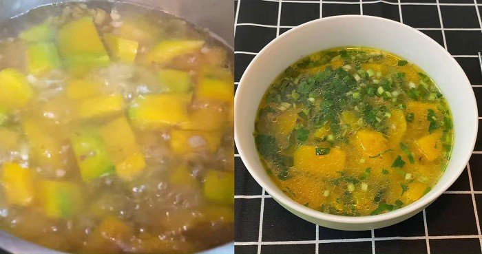 Canh bí đỏ chay thanh đạm, công thức nấu canh bí đỏ dễ làm