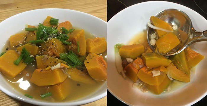Canh bí đỏ đậu phộng béo bùi, cách nấu canh bí đỏ độc đáo