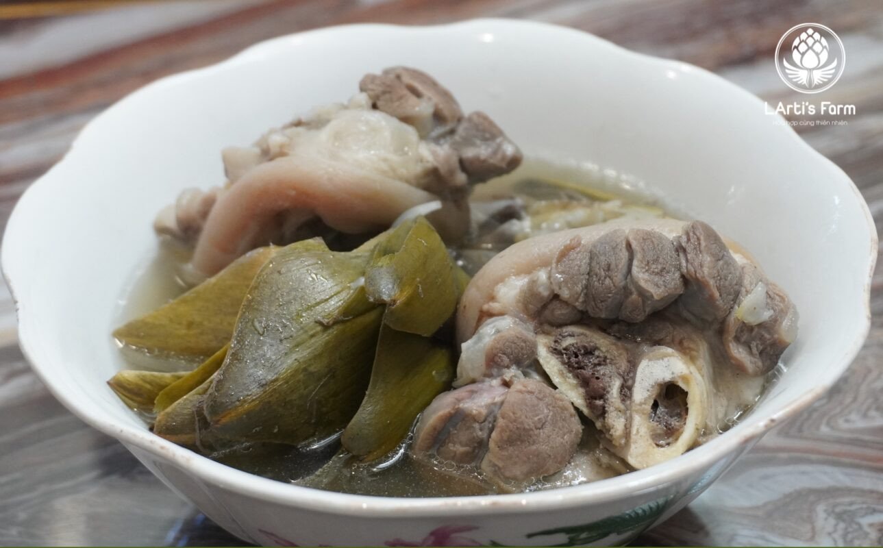 Canh bông atiso giò heo thơm ngon