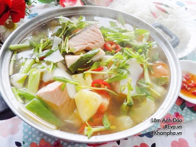 Canh cá hồi đã hoàn thành