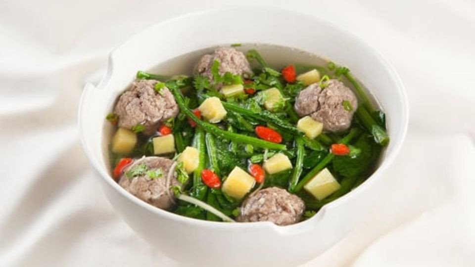 Canh cải ngọt bò viên